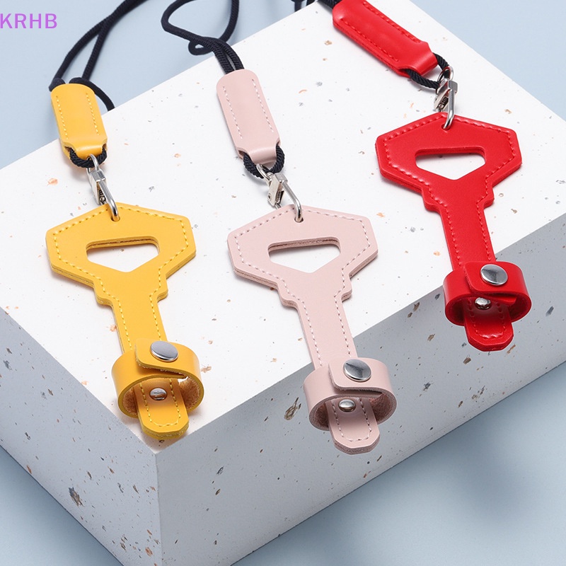 Hộp Đựng Mắt Kính Hình Chìa Khóa KRHB Bằng Da Có Dây Đeo Cổ Mới