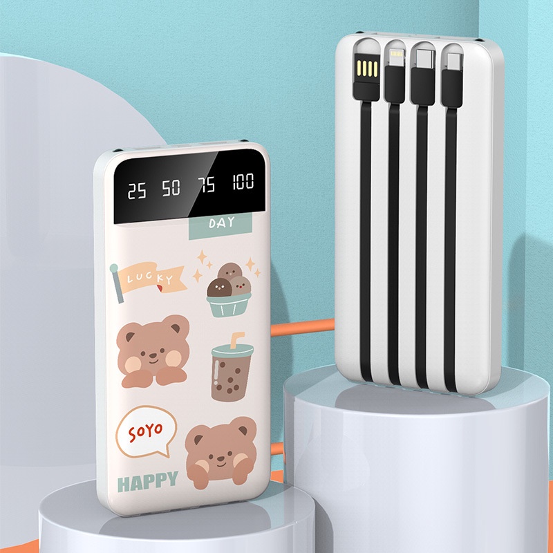 Pin Sạc Dự Phòng Mini 20000mAh Sơn Hoạt Hình Siêu Mỏng