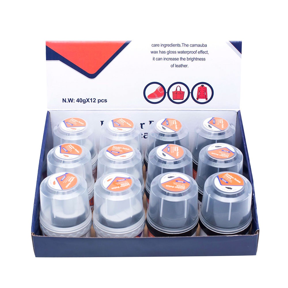 Sáp Đánh Giày Đi Kèm Với Miếng Bọt Biển Sáp Làm Sạch Giày Boot Da Kem Đánh Bóng Bảo Dưỡng Và Đổi Mới Da Đánh Bóng Kem Sáp Đánh Giày 40g homelove