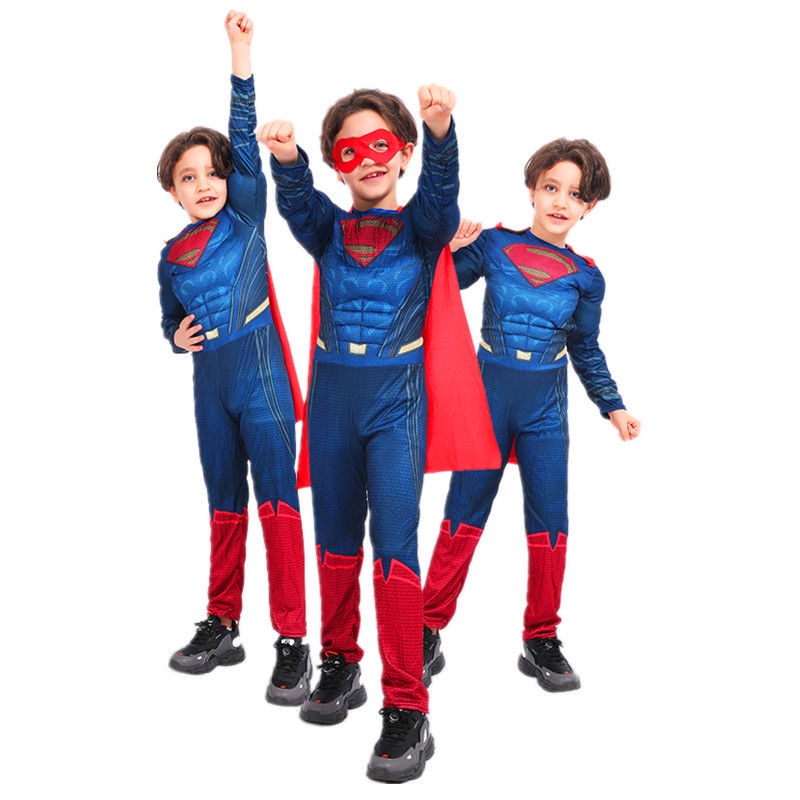 Bộ Đồ Liền Thân Hóa Trang Nhân Vật Siêu Anh Hùng Trong Phim Spiderman Thor Hulk Cơ Bắp Cho Bé Dịp Halloween