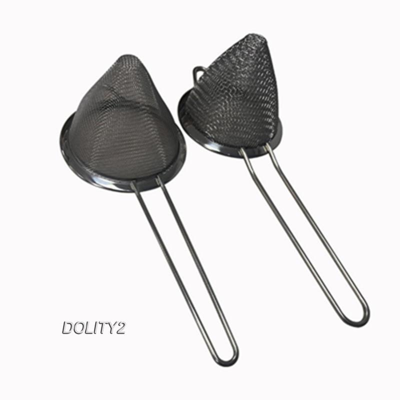 Dụng Cụ Rây Bột Làm Cocktail Bằng Thép Không Gỉ 304 Hình Nón Tay Cầm Dài 2 Cái