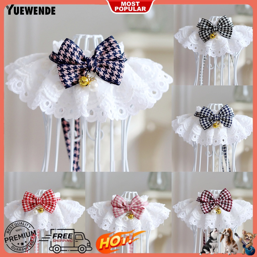 Yq.e Khăn Choàng Cổ Trang Trí Viền Ren Thời Trang Thủ Công Cho Thú Cưng Bên Ngoài