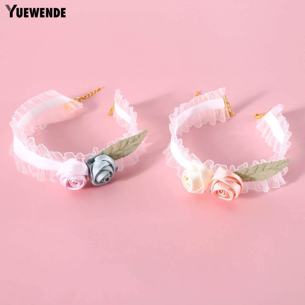 Yq.e Vòng Cổ Thú Cưng Co Giãn Hình Hoa 3D Thân Thiện Với Da Khóa Tôm Hùm Nhiều Màu Sắc Có Thể Điều Chỉnh Trang Trí Với