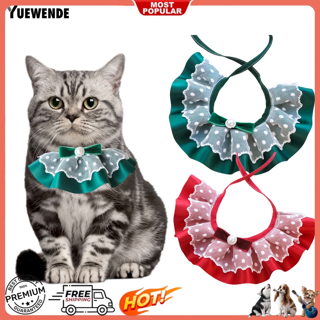 Yq.e Vòng Cổ Phối Ren Đính Nơ Quyến Rũ Tinh Tế Cho Thú Cưng