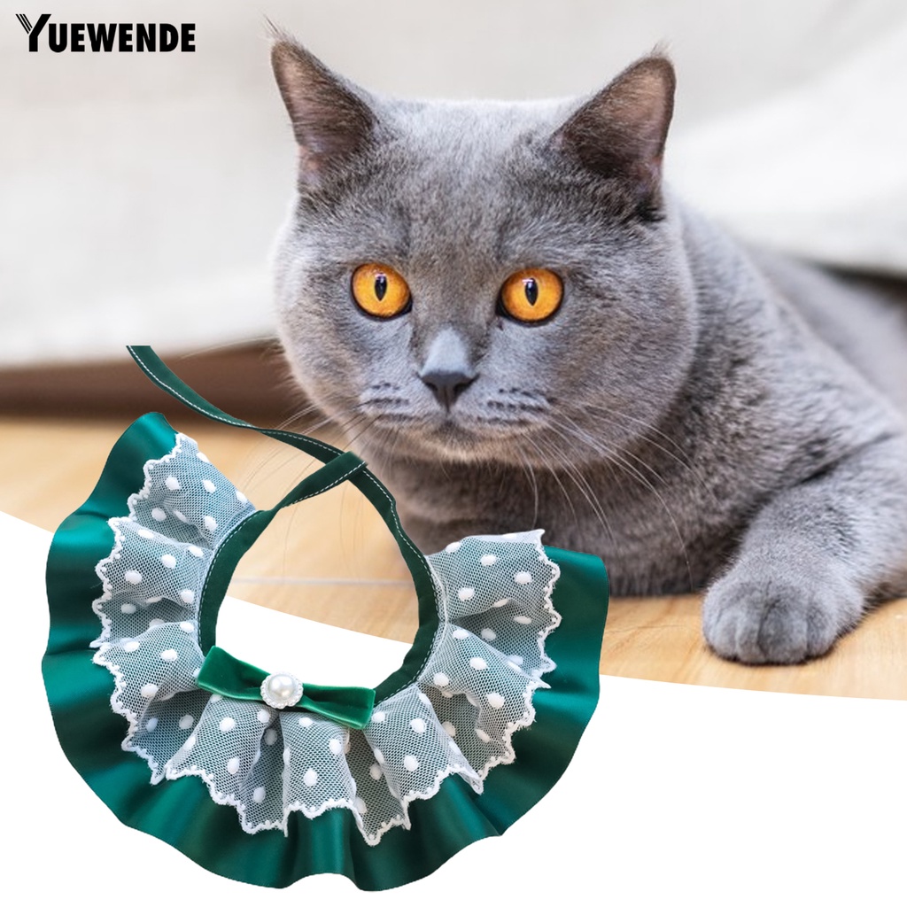 Yq.e Vòng Cổ Phối Ren Đính Nơ Quyến Rũ Tinh Tế Cho Thú Cưng