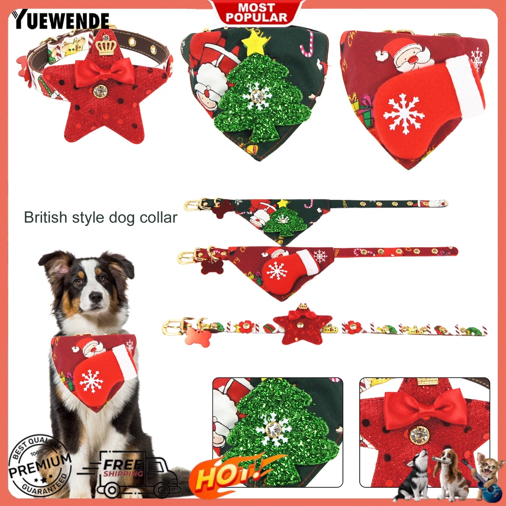 Yq.e Vòng Cổ Giả Da Hình Ngôi Sao Giáng Sinh Có Thể Điều Chỉnh Trang Trí Trong Nhà Cho Thú Cưng