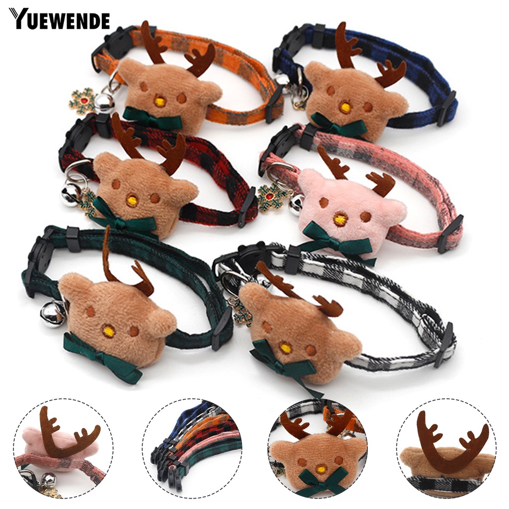 Yq.e Vòng Cổ Họa Tiết Caro Mềm Mại Có Chuông Dành Cho Thú Cưng