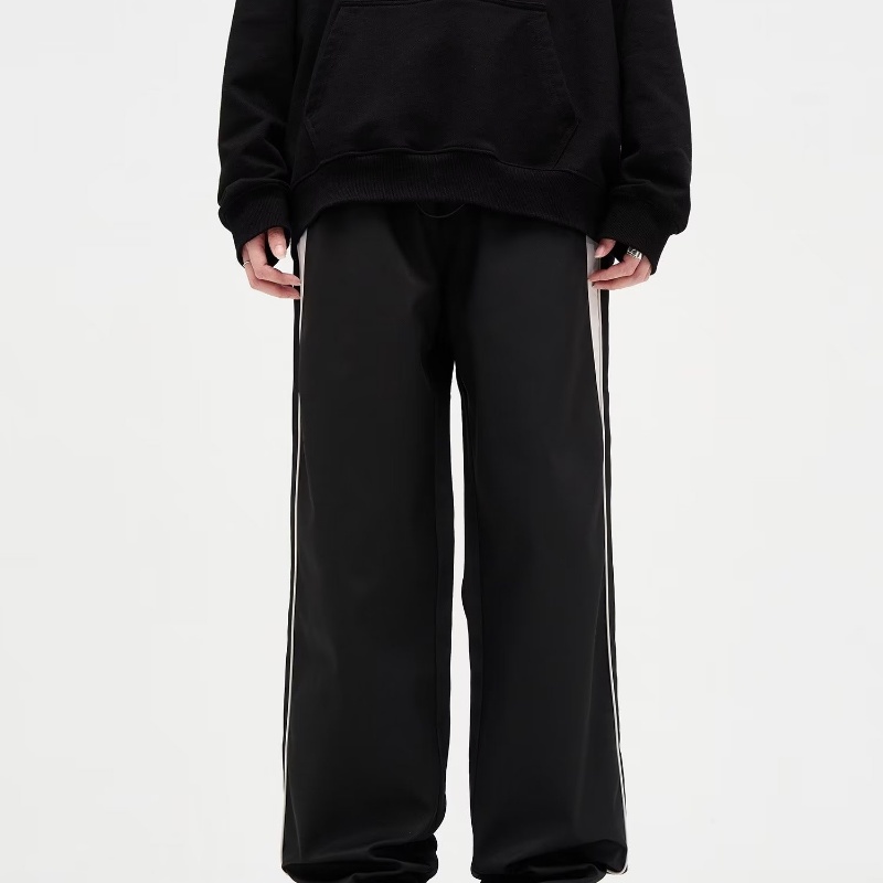 Quần Dài Thể Thao Ống Đứng Dáng Rộng Phong Cách Retro Mỹ Cá Tính Cho Nam Nữ