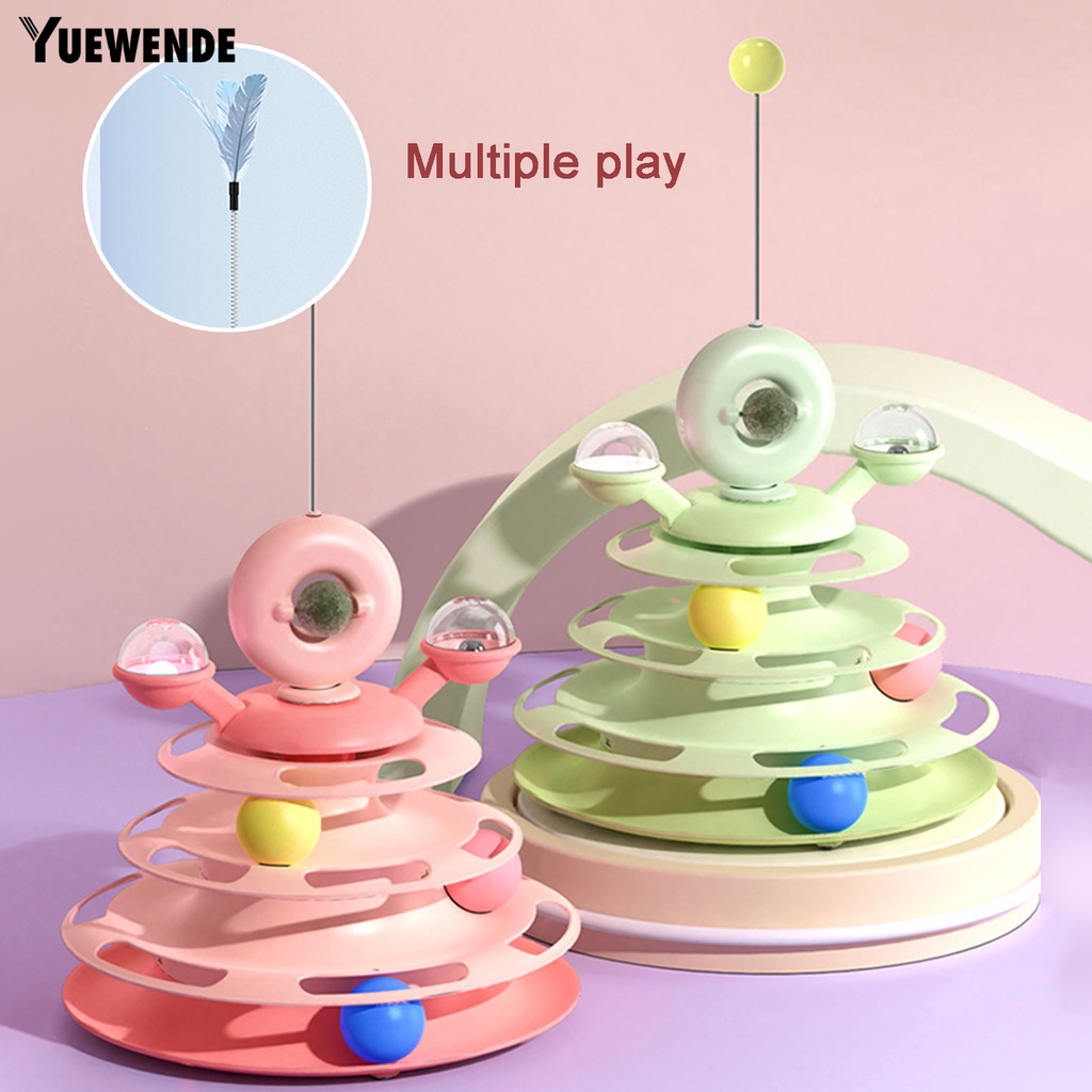 Đồ Chơi Nhiều Lớp Có Đường Ray Xoay Vui Nhộn Cho Mèo Cưng