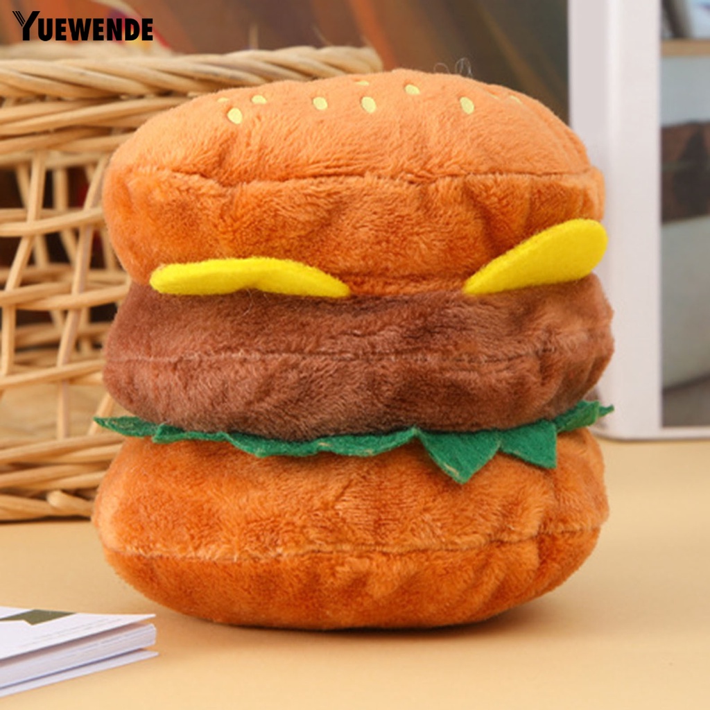 Đồ Chơi Nhồi Bông Hình Hamburger Tích Hợp Âm Thanh Vui Nhộn Dễ Thương Cho Cún Cưng