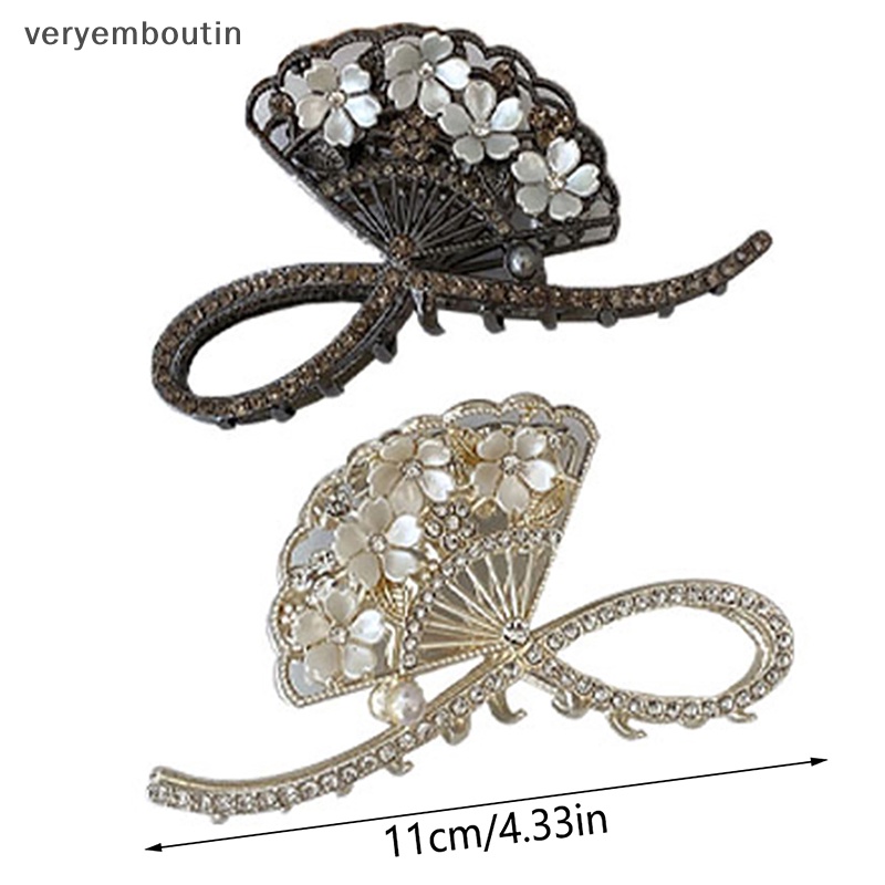 Kẹp Tóc Càng Cua Đính Đá Hình Cá Mập Phong Cách Vintage Thanh Lịch Cho Nữ