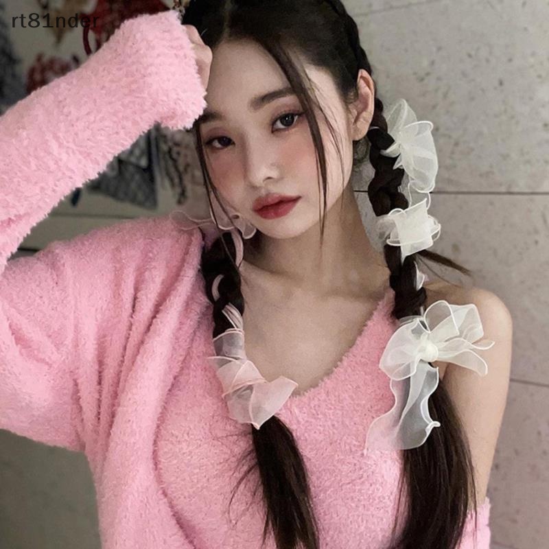 Rt Kẹp Tóc Lưới Thắt Bím Tóc Màu Trơn Ngọt Ngào Thần Tiên Dành Cho Bạn Nữ n