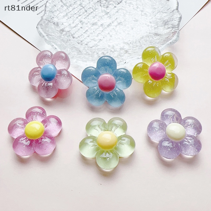 Rt Bộ 20 Bông Hoa Nhựa Resin Trang Trí Sổ Tay Thủ Công