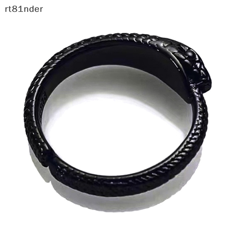 Rt Nhẫn Cặp Hình Rắn Màu Đen Phong Cách Punk Cổ Điển Thời Trang Tinh Tế Làm Quà Tặng Sinh Nhật / Đám