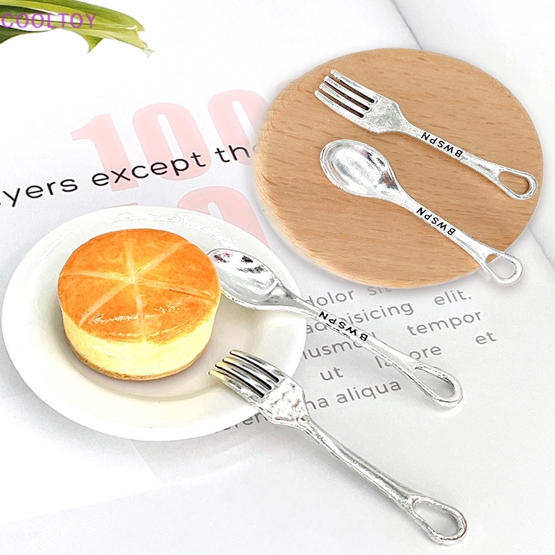 Set 4 Muỗng Nĩa Trang Trí Nhà Búp Bê Tỉ Lệ 1: 6