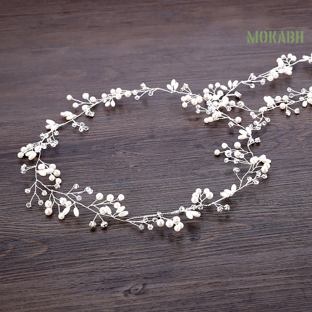 Tóc Giả Đính Ngọc Trai Lấp Lánh Đa Năng Thanh Lịch Cho Cô Dâu