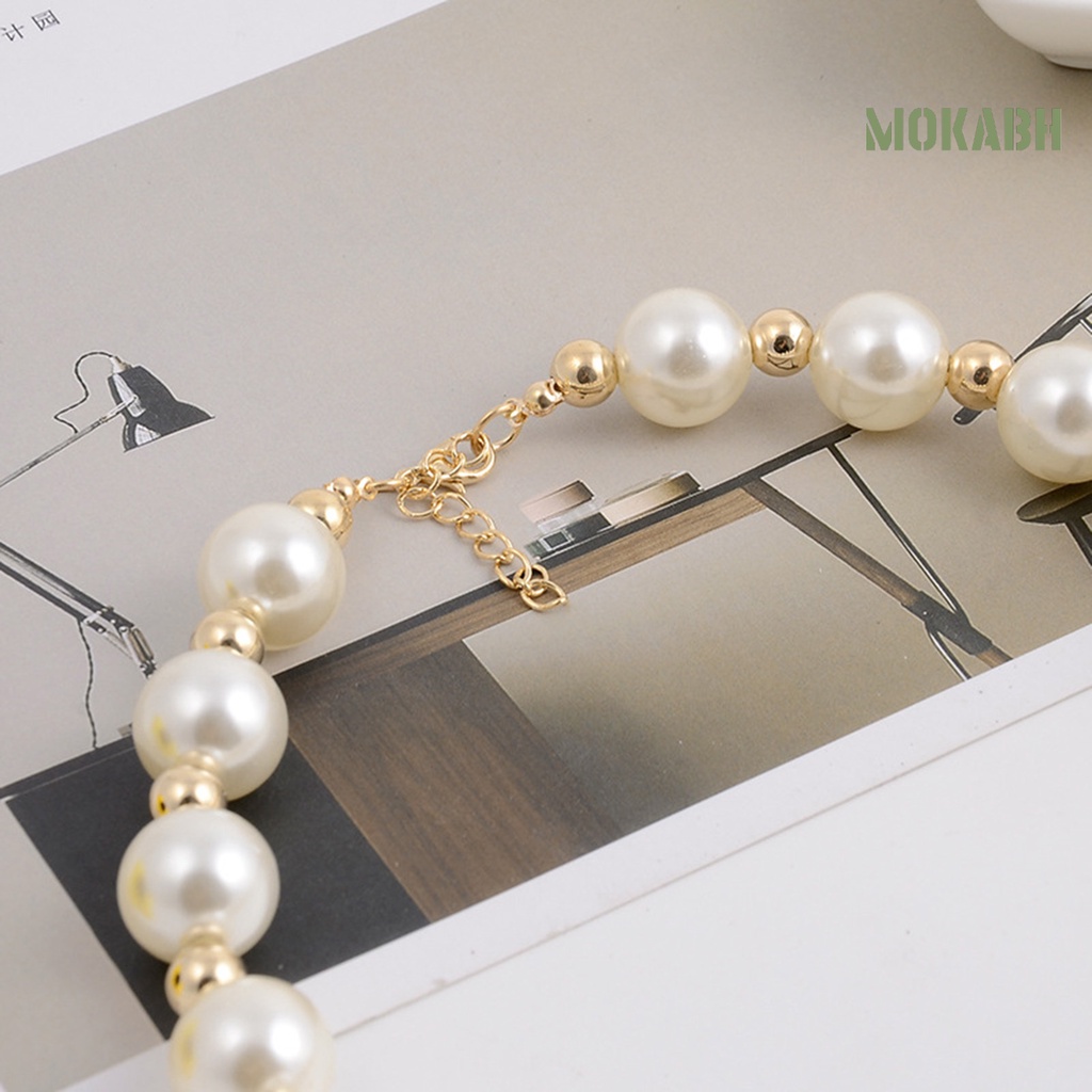 Vòng cổ Hợp Kim Dáng Ngắn Đính Ngọc Trai Giả Thời Trang Cho Nữ