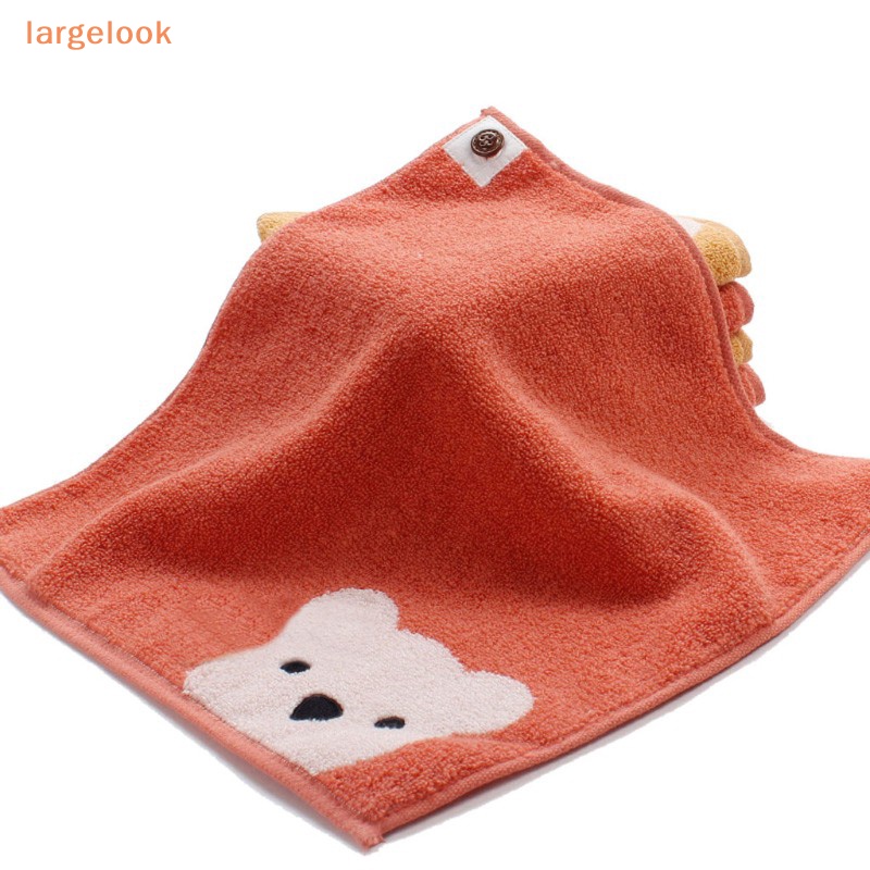 Khăn Lau Mặt / Tay Chất Liệu Cotton Mềm Họa Tiết Gấu Hoạt Hình Dễ Thương Có Thể Treo Cho Bé