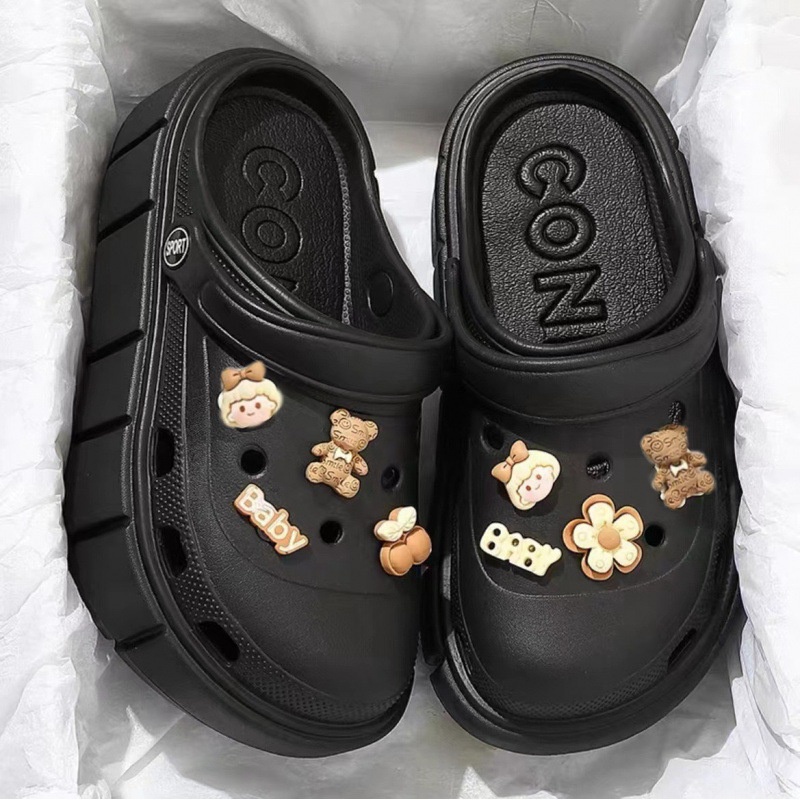 Dép Sandal Đế Xuồng Cao 4.5cm Họa Tiết Hoạt Hình Cho Nữ