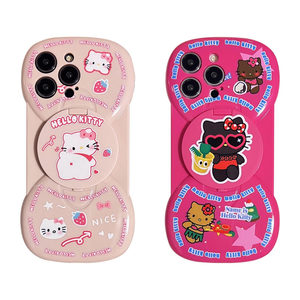 Ốp Điện Thoại TPU Silicon Mềm Bảo Vệ Toàn Diện Tích Hợp Gương Hình Mèo Kitty Cho iPhone 14 12 13 11 PRO MAX