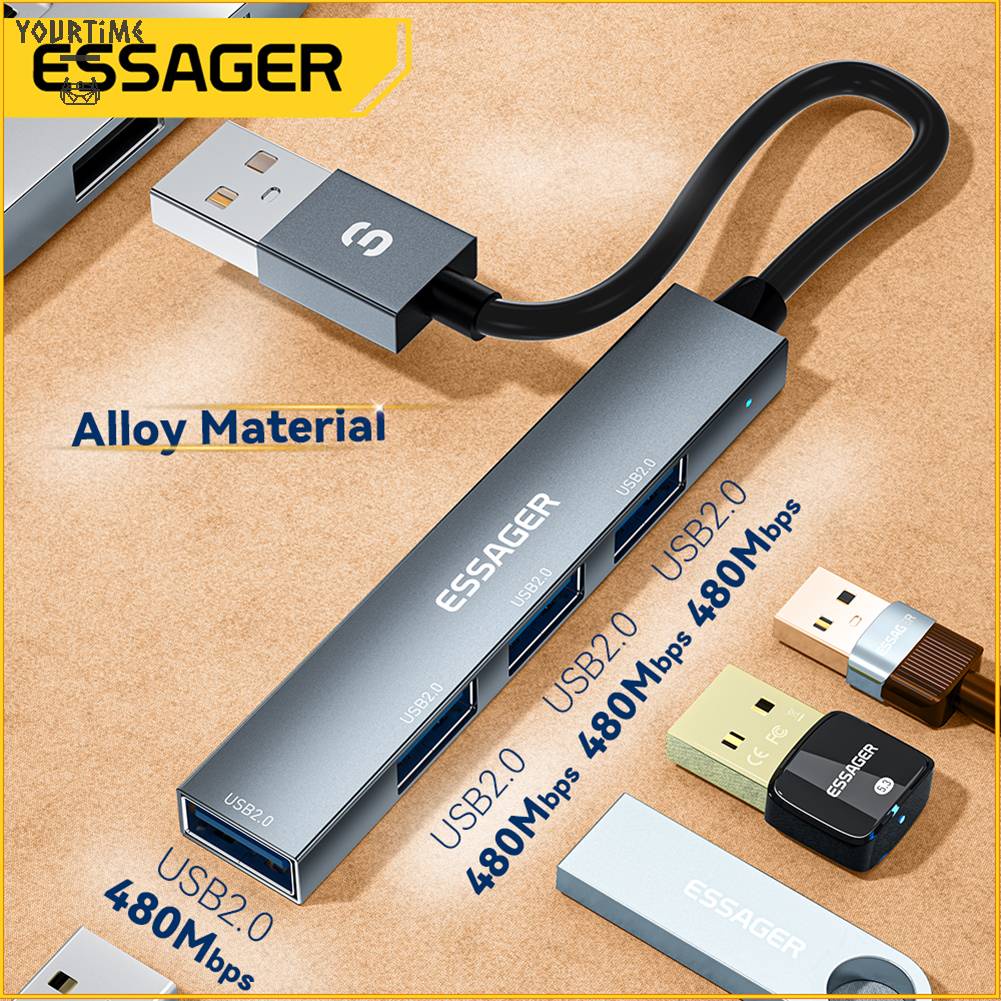 Trạm Sạc Chia Cổng USB2.0 480Mbps ESSAGER 4 Trong 1 Tiện Dụng