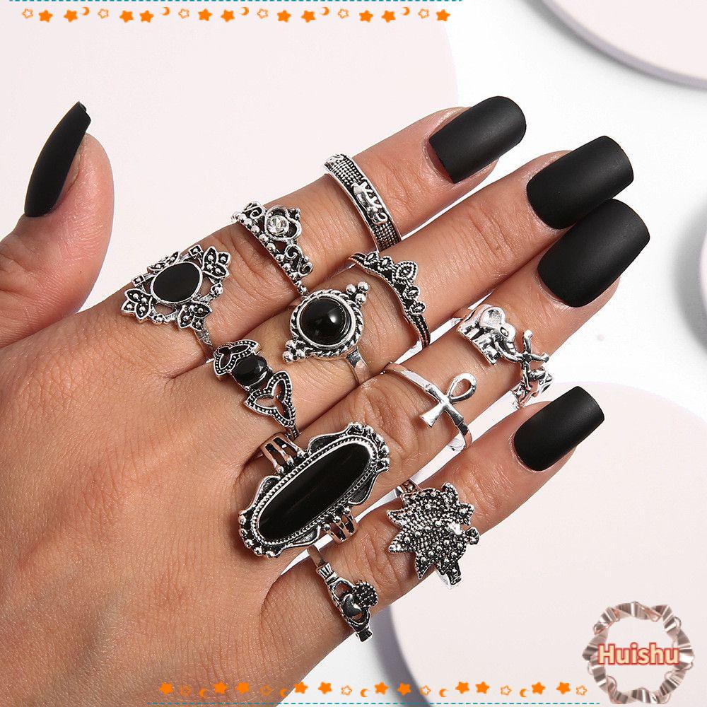 Set 11 Nhẫn Đeo Tay Phong Cách Gothic Thời Trang Cho Nữ