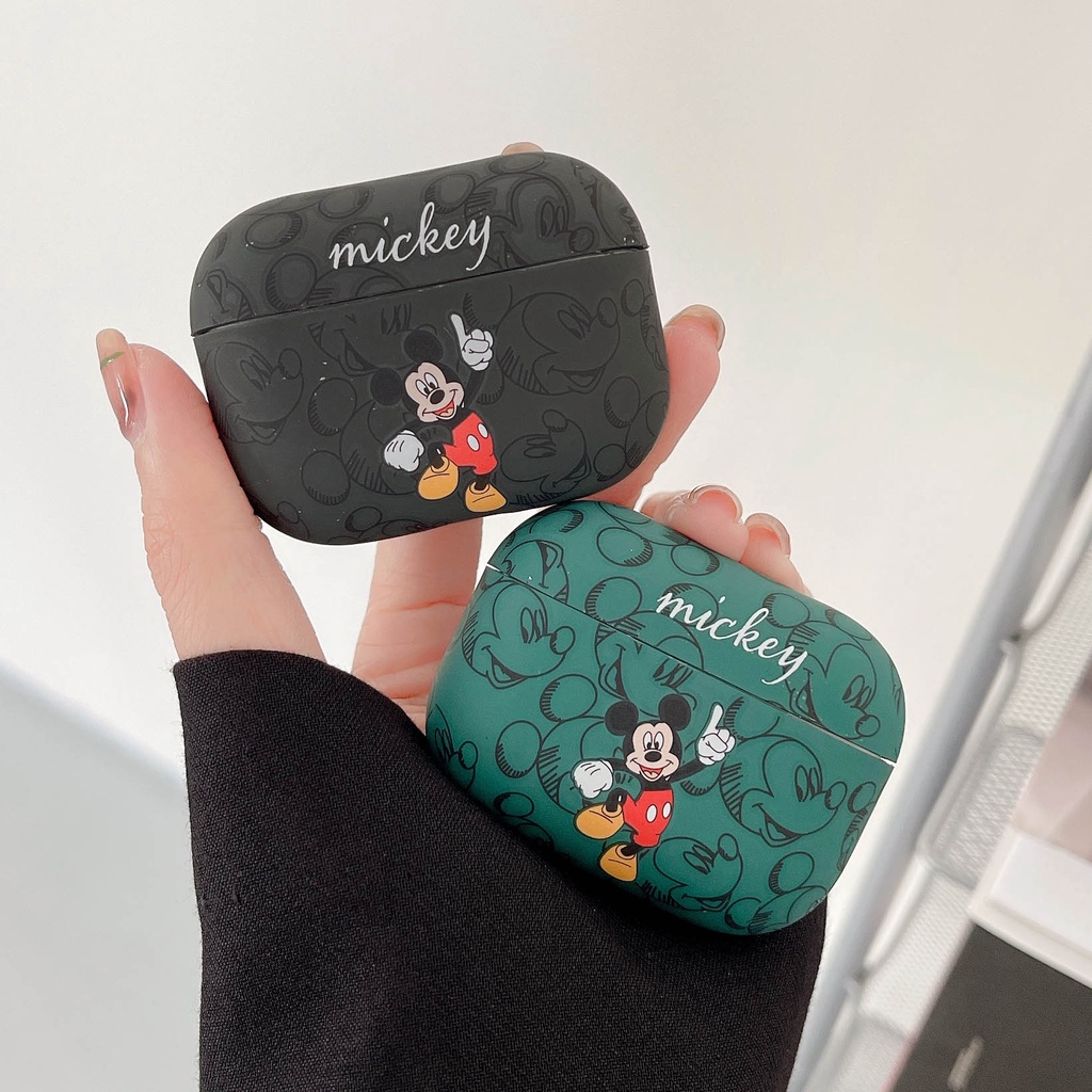 Vỏ Bảo Vệ Hộp Sạc Tai Nghe airpods pro 1 2 3 pro2 Bằng tpu Mềm Phát Sáng Trong Bóng Tối Hình mickey minnie