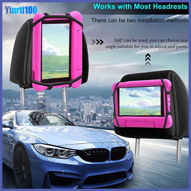 Giá Đỡ Điện Thoại Bằng Silicon Kích Thước 7-10.5 Inch Có Thể Điều Chỉnh Gắn Lưng Ghế Xe Hơi