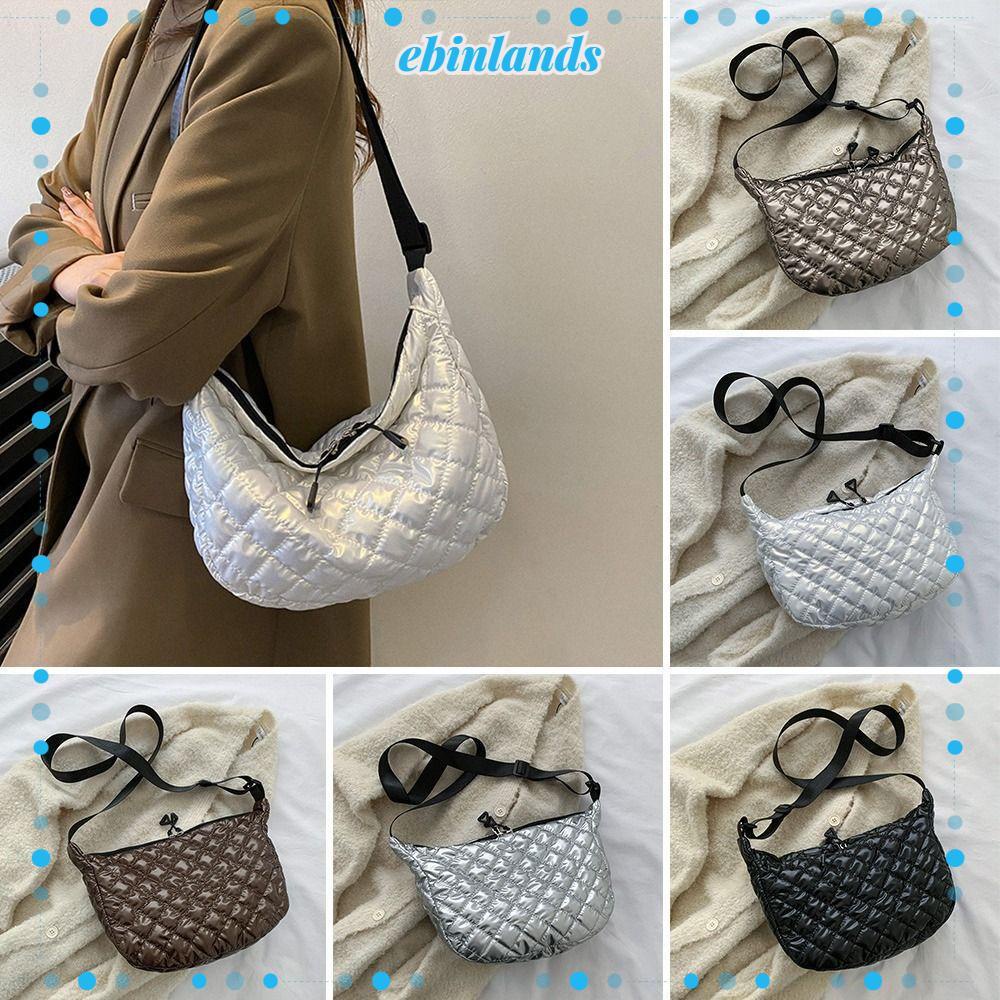 Túi xách đeo vai cỡ lớn bằng cotton họa tiết kẻ sọc nhiều màu thời trang mùa đông cho nữ