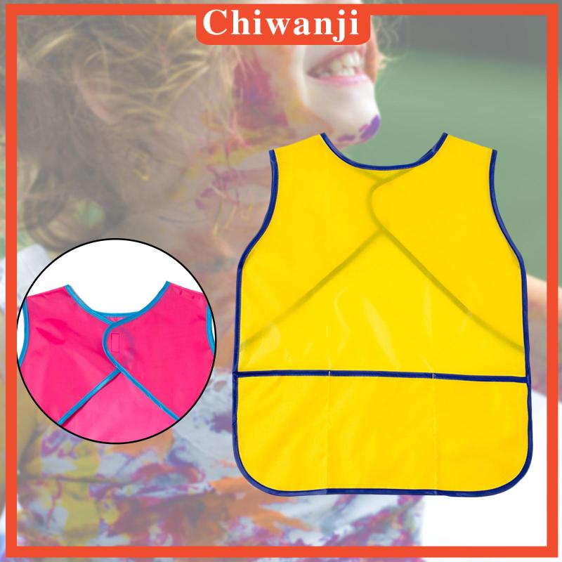 [Chiwanji] Tạp Dề Vẽ Tranh Không Tay Có Túi Cho Họa Sĩ