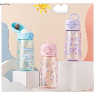 Bình nước Rcynview 500ml PP họa tiết Kuromi My Melody hoạt hình dễ thương không BPA dành cho trẻ em