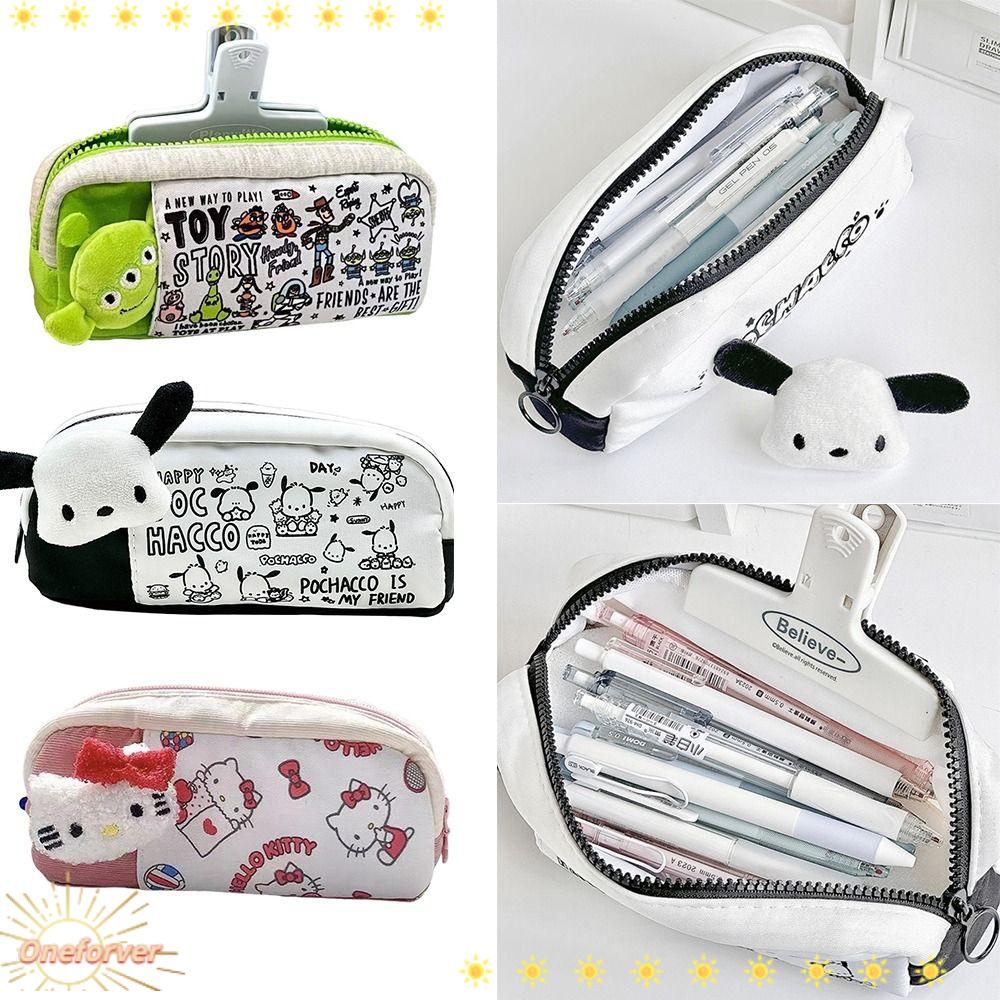 Túi Đựng Bút Bằng Vải Sức Chứa Lớn In Hình Chó Pacha