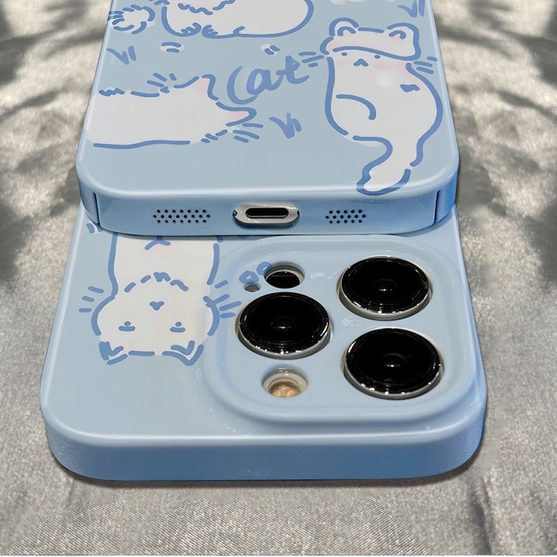 Ốp Điện Thoại Mềm Chống Sốc Hình Mèo Cho Iphone12 11 13 plus 6In 7814pro