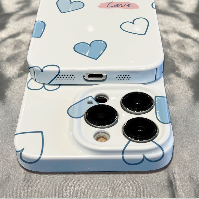 Ốp Điện Thoại Nền Trắng Chống Sốc Màu Xanh Dương 6In13 plus iPhone12 78 14pro IE4U