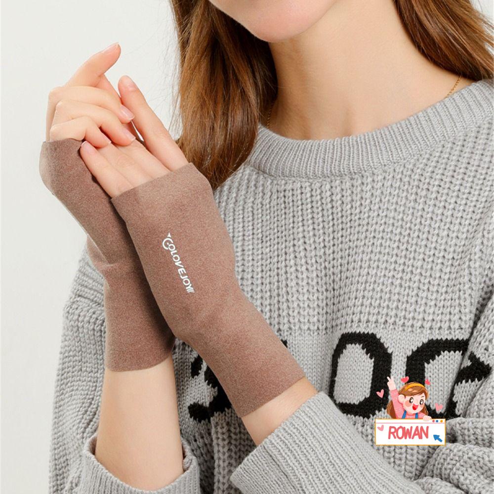 Găng Tay Dệt Kim Hở Ngón Dày Dặn Giữ Ấm Mùa Đông