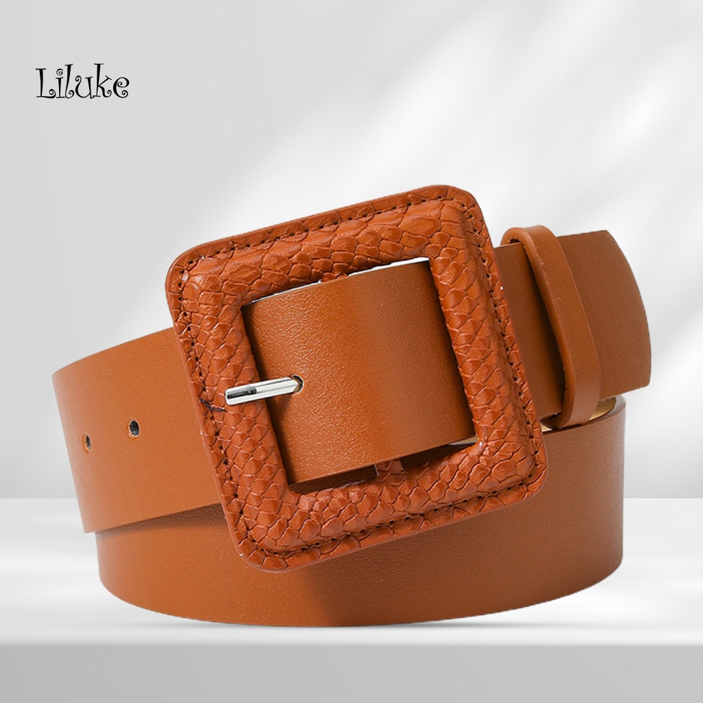 Dây Thắt Lưng Nữ Giả Da Màu Trơn Thời Trang Vintage