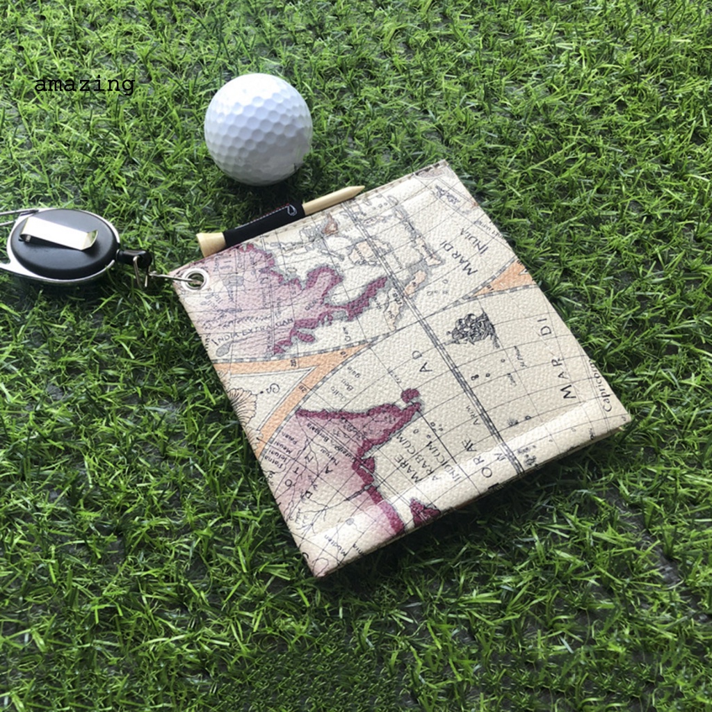 Khăn Lau Bề Mặt Giả Da In Họa Tiết Có Móc Khóa Carabiner Cho Gậy Đánh Golf