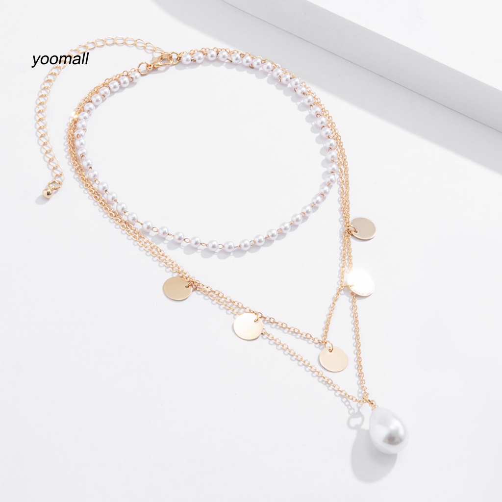Vòng cổ Nhiều Lớp Đính Ngọc Trai Nhân Tạo Thời Trang Dành Cho Nữ