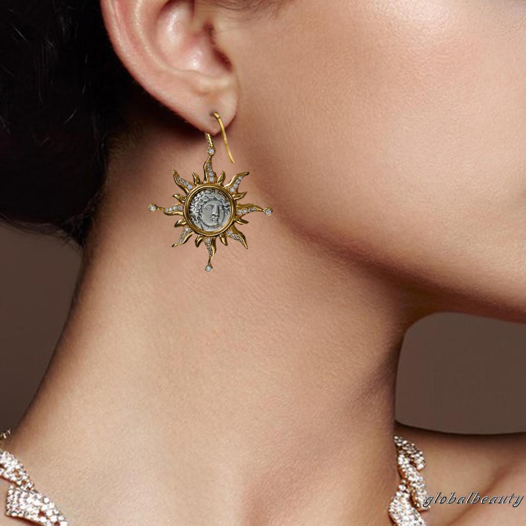 Bộ Vòng cổ Và Bông Tai Mặt Trời Màu Sắc Cổ Điển Cho Nữ