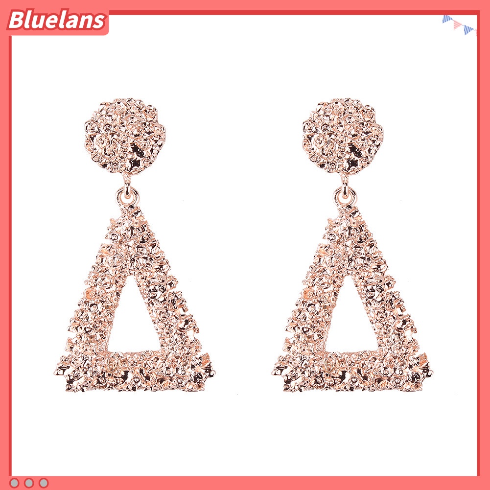 [BLS] Bông Tai Kim Loại Hình Tam Giác Rỗng Cá Tính Thời Thượng Phong Cách Âu Mỹ