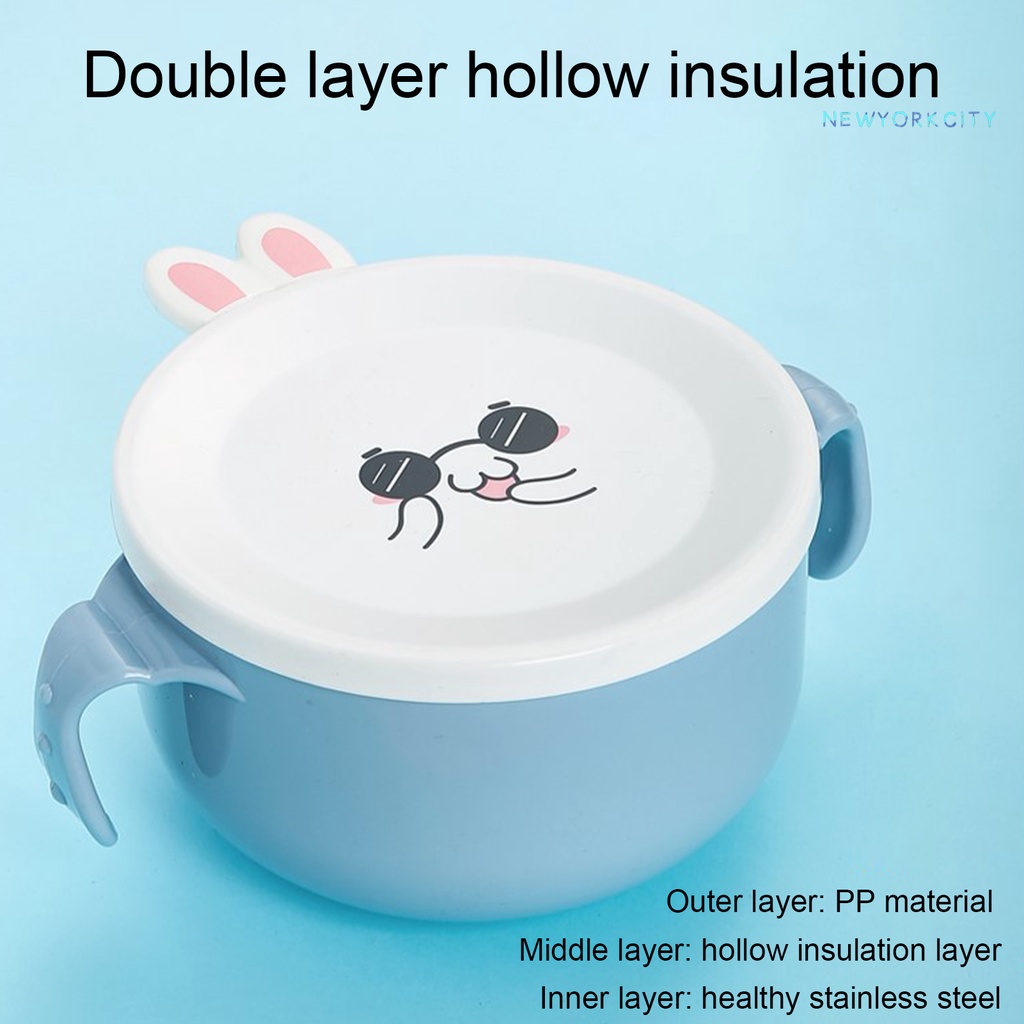 Bát Ăn Cơm Hai Tầng Bằng Thép Không Gỉ Tái Sử Dụng Tiện Lợi Dành Cho Nhà Bếp