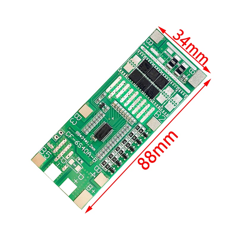 Bảng Mạch Đèn Pin Lithium 24V 6S 40A 18650 Li-Ion Bms Pcb Có Cân Bằng Cho Xe Đạp Điện