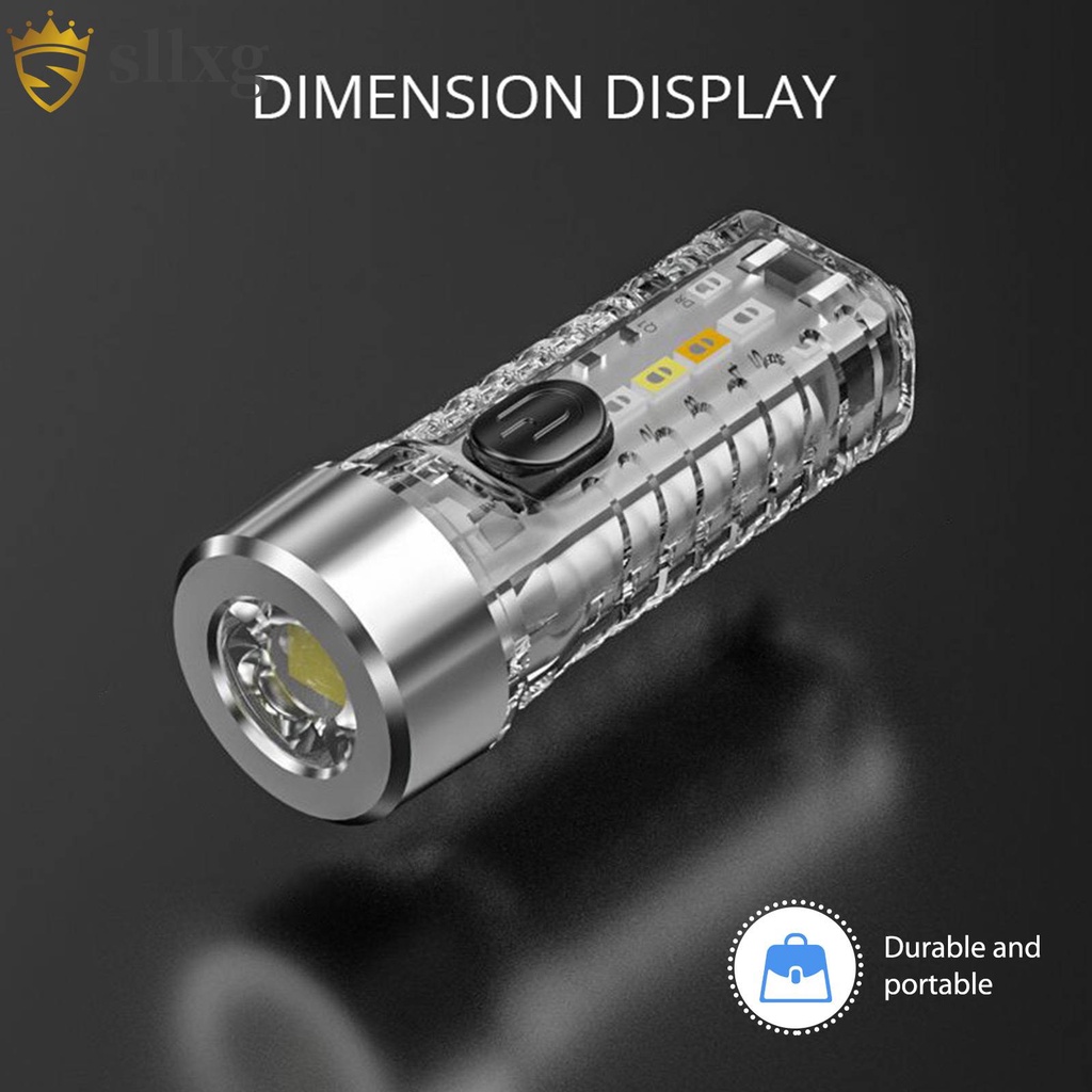 Móc Khóa Đèn Pin Siêu Sáng 8 Chế Độ 3 Mức Độ