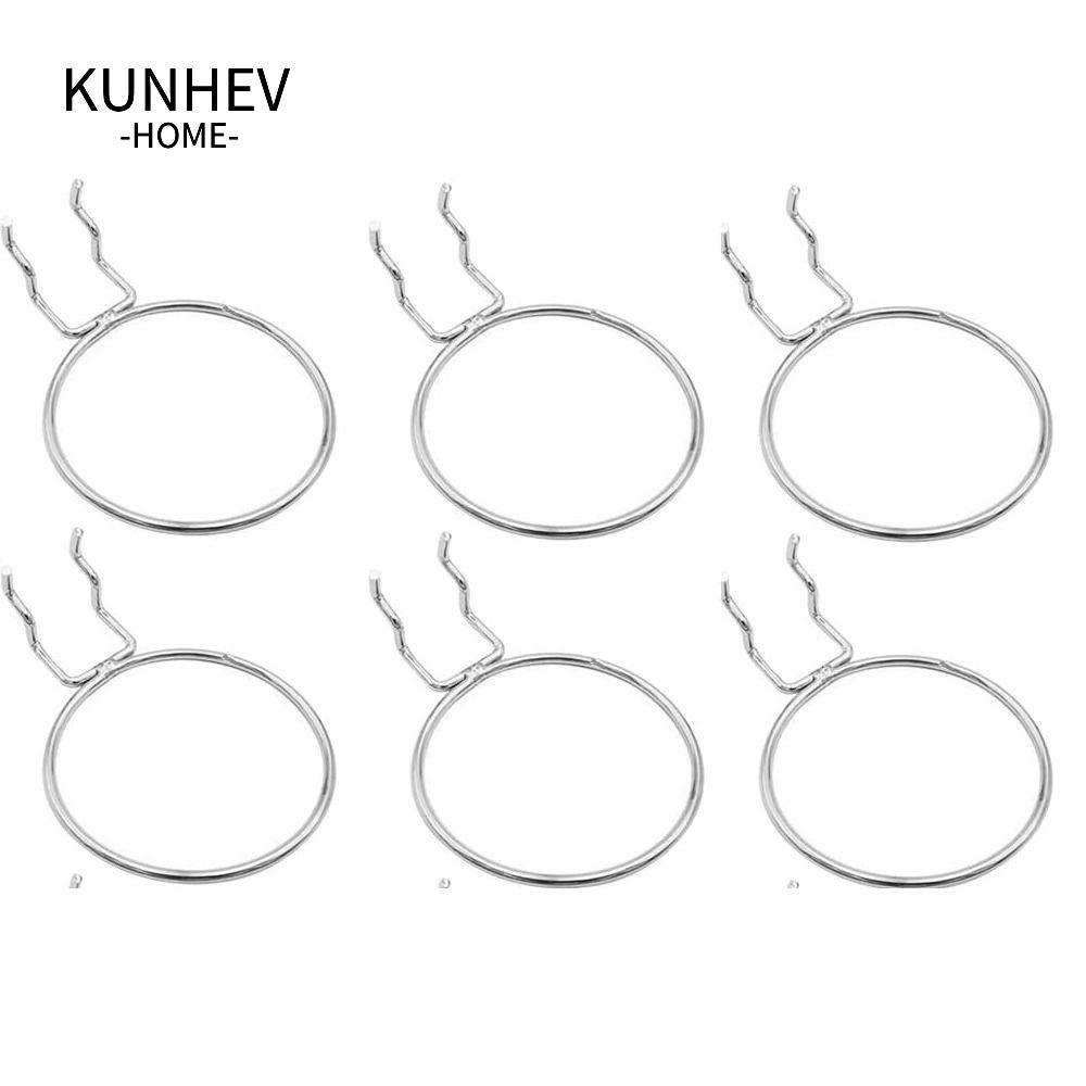 KUNHEV Set 6 Móc Trưng Bày Cốc / Bảng Chốt Trưng Bày Chắc Chắn Dạng Nhẫn Sắp Xếp Gọn Gàng Cho Nhà Ở