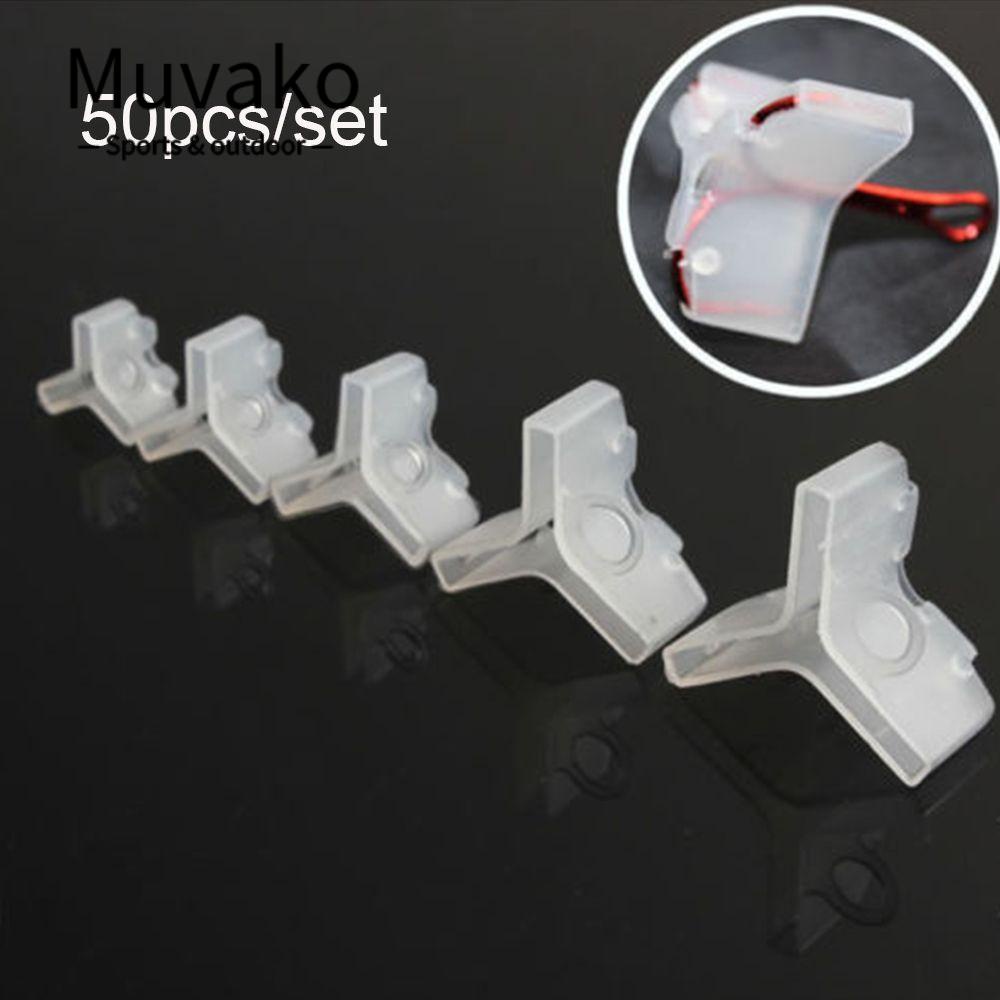MUVAKO Bộ 50 Vỏ Bọc Móc Câu Cá Bằng Nhựa Màu Trắng Nhỏ Gọn Tiện Dụng