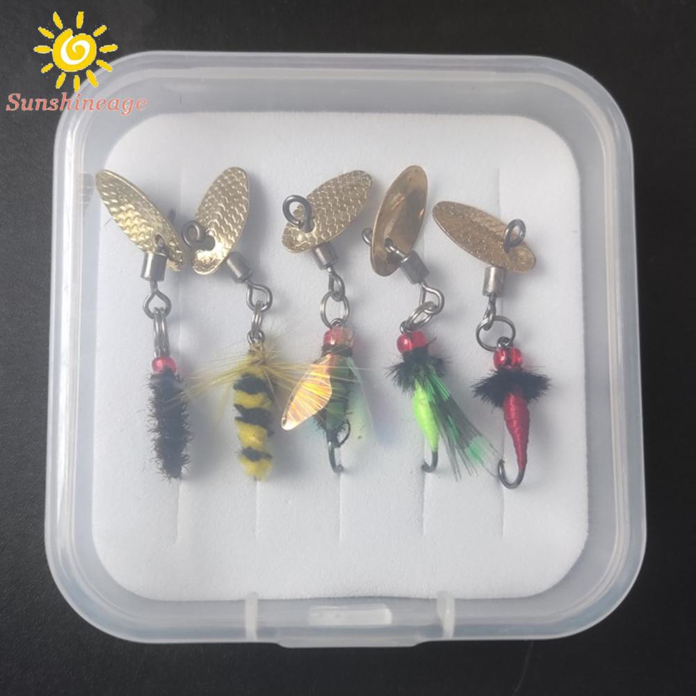 Set 5 Mồi Giả Nhử Cá Chất Lượng Cao Gắn Kèm Móc Câu Tiện Dụng