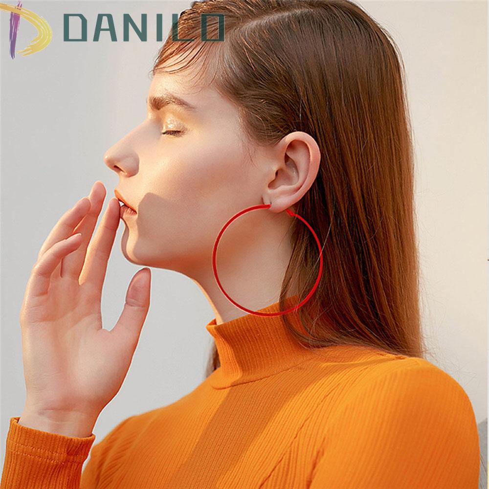 Khuyên Tai Vòng To Màu Sắc Kẹo Ngọt Phong Cách Cổ Điển Dành Cho Nữ