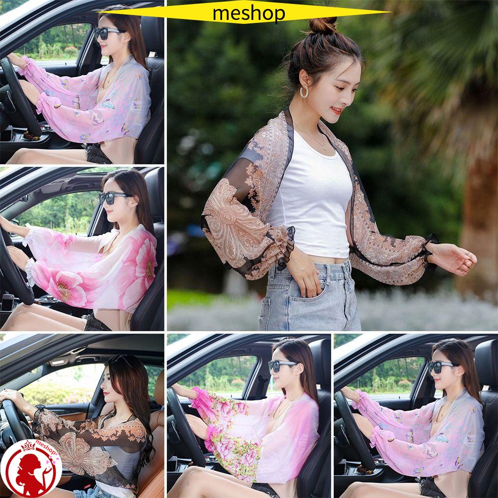 Áo Choàng Dài Mỏng Che Phủ Cánh Tay Chống Nắng In Họa Tiết Hoa Cho Nữ