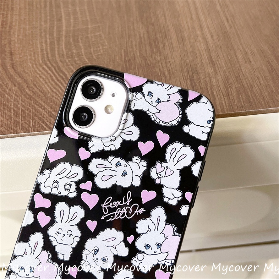 Ốp Điện Thoại Silicone Mềm In Hình Thỏ Hoạt Hình Dễ Thương Cho iPhone 11 13 12 14 Pro Max X XR Xs Max 6 7 8 Plus