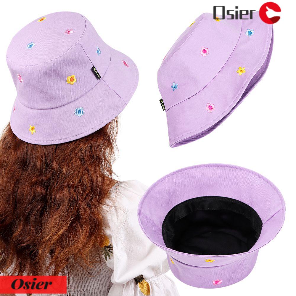 OSIER1 Nón Tai Bèo Thoáng Khí Thêu Họa Tiết Hoa Xinh Xắn Thời Trang Xuân Hè 1